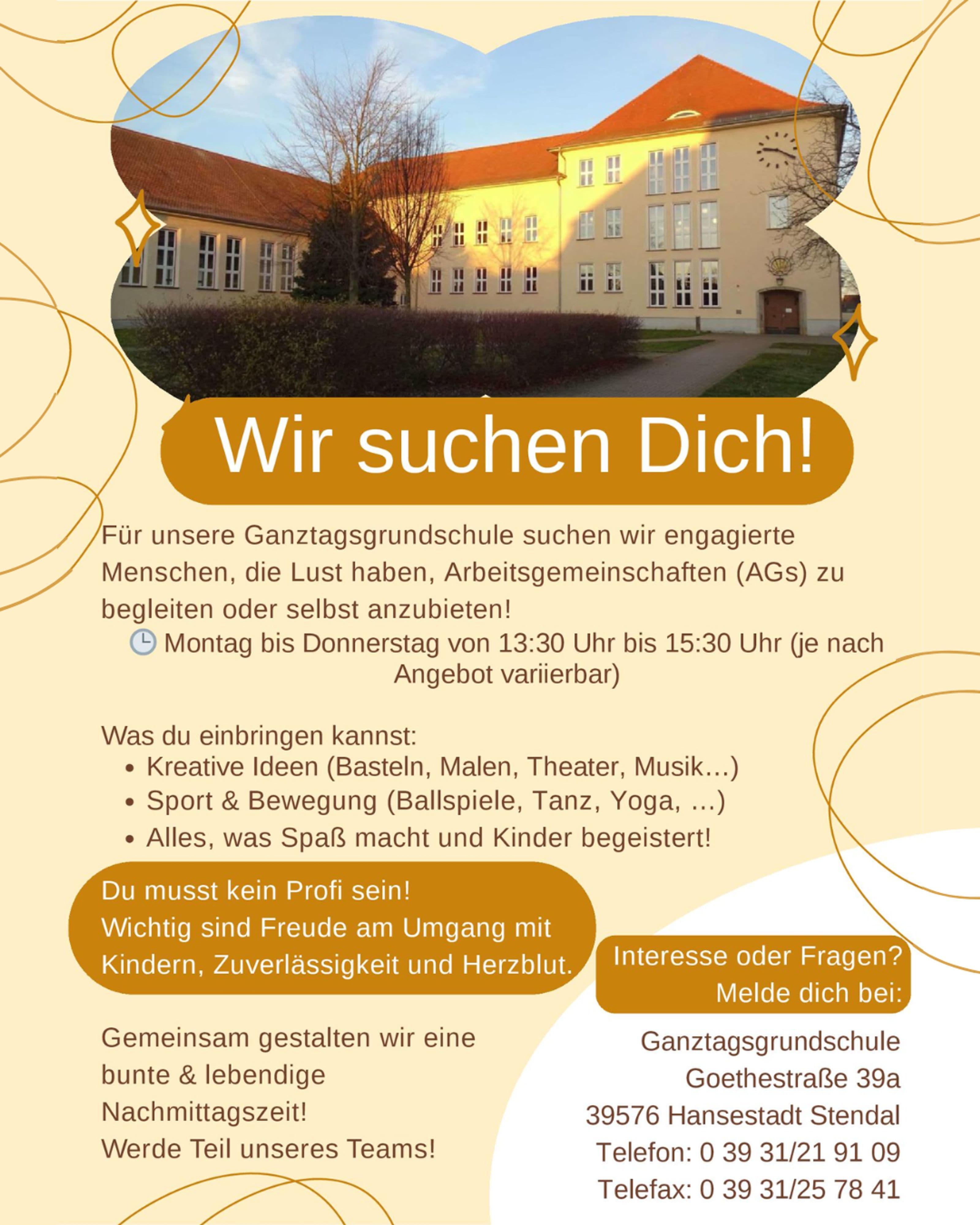 Ganztagsgrundschule Stendal sucht AG-Leiter