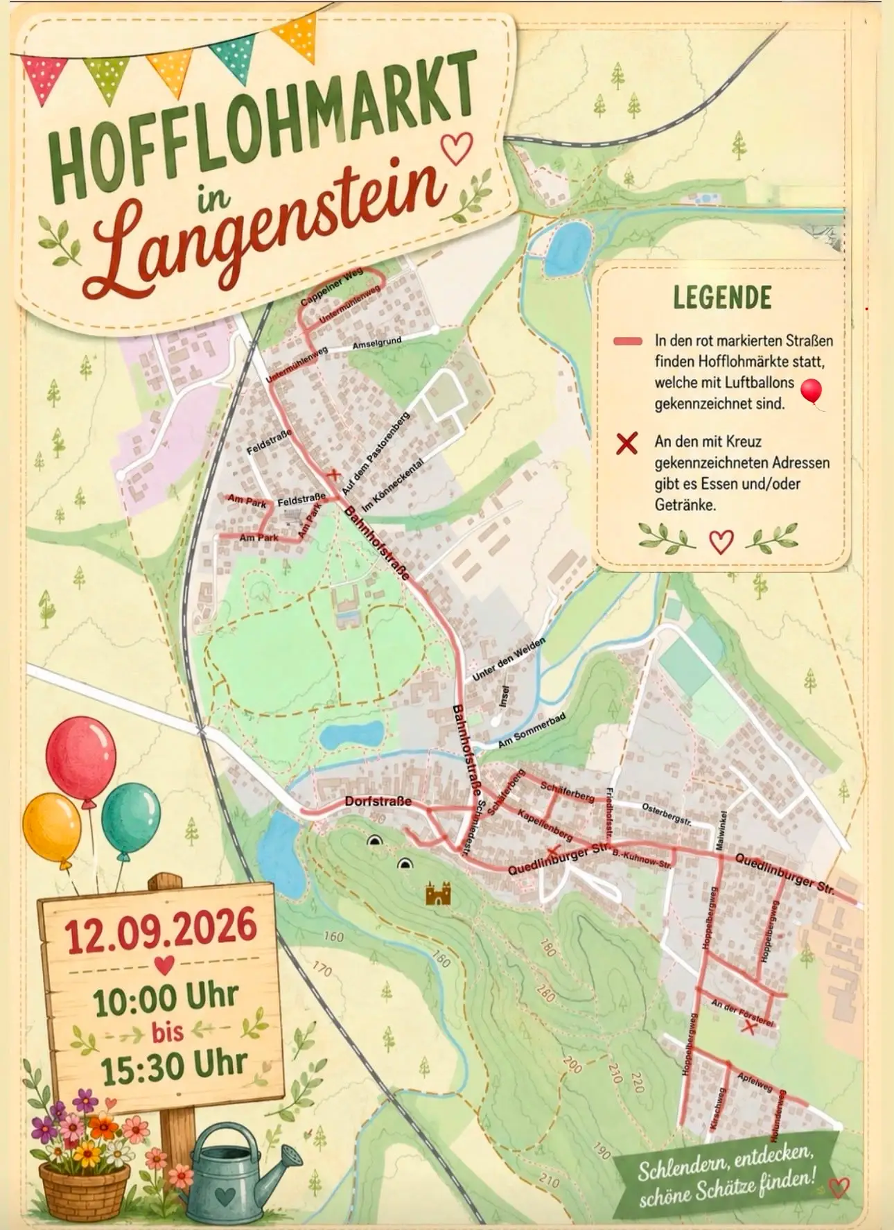 2. Dorfflohmarkt in Langenstein: Flohmarktartikel in privaten Höfen